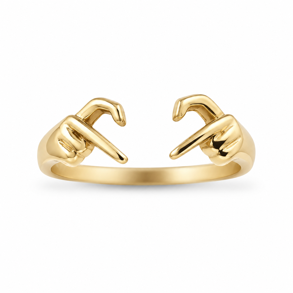 IMPERA Pointing Hands Ring – 10K Gold