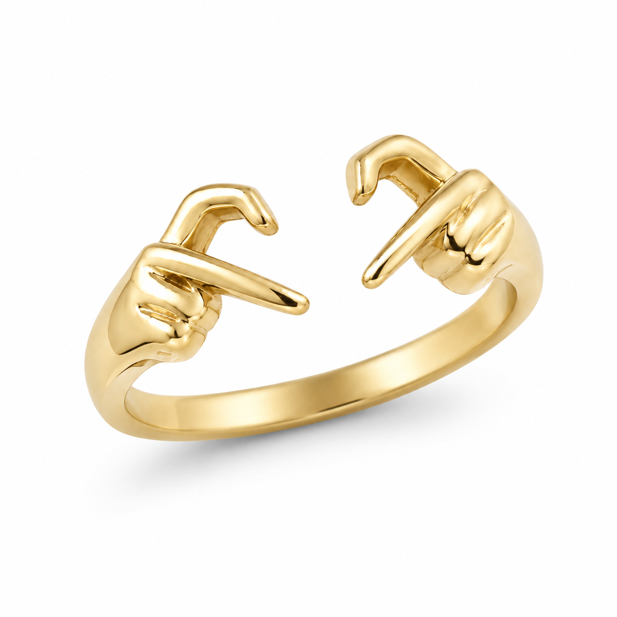 IMPERA Pointing Hands Ring – 10K Gold
