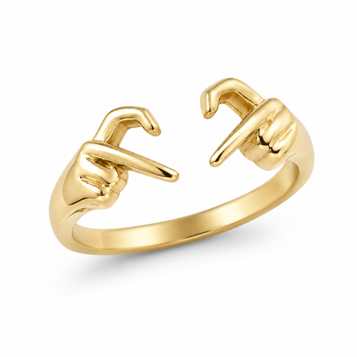 IMPERA Pointing Hands Ring – 10K Gold