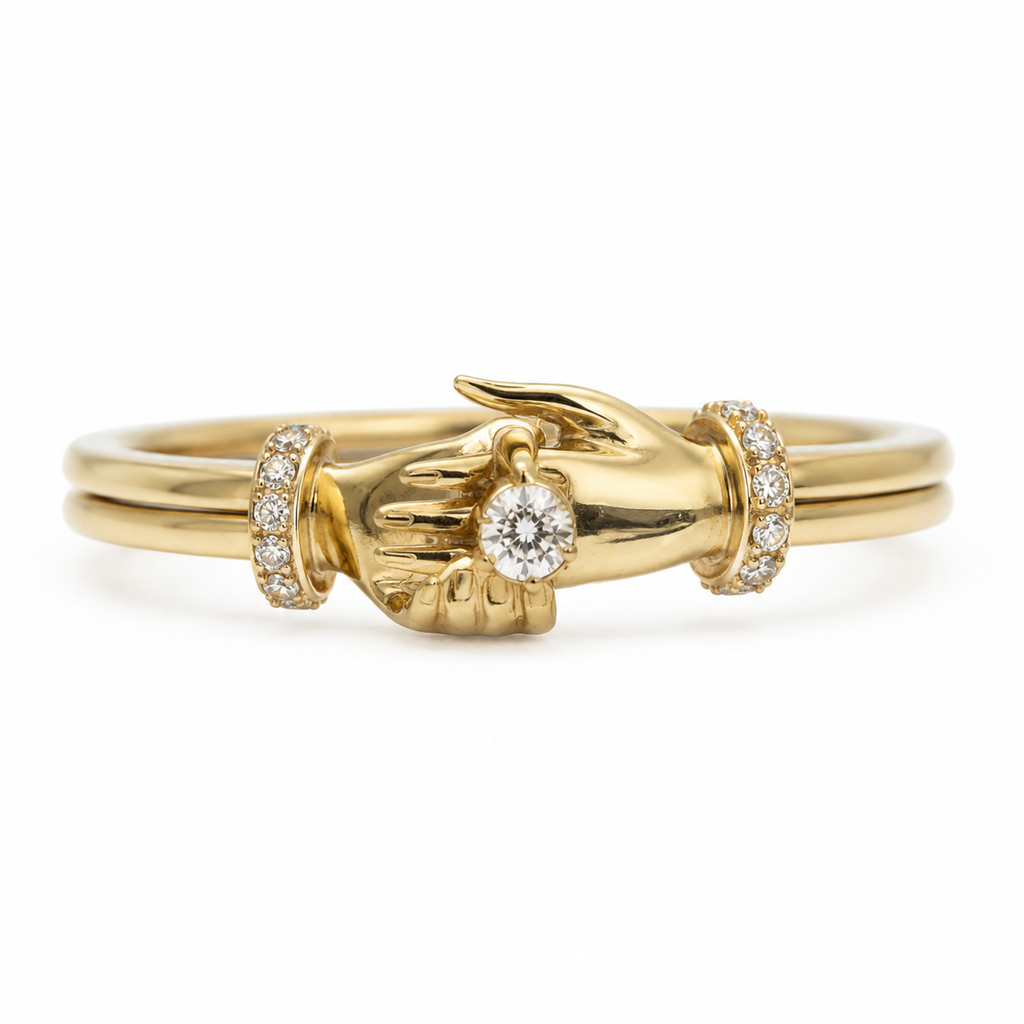 IMPERA Eternal Bond Duo Ring Set – 10K Gold