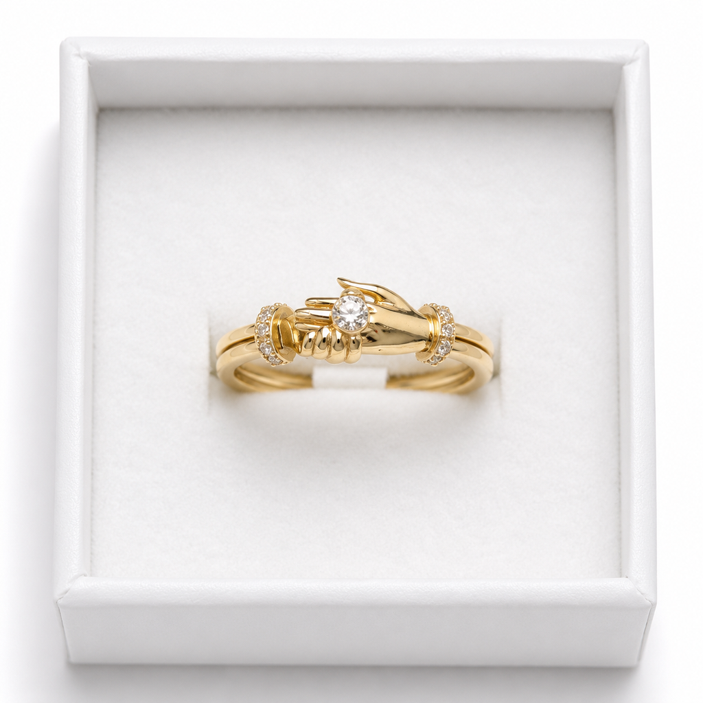 IMPERA Eternal Bond Duo Ring Set – 10K Gold