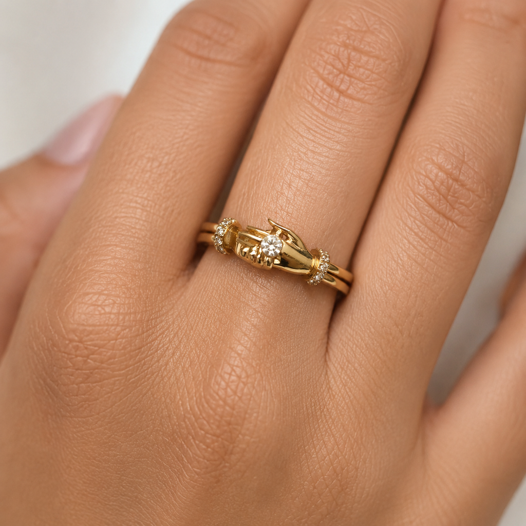 IMPERA Eternal Bond Duo Ring Set – 10K Gold