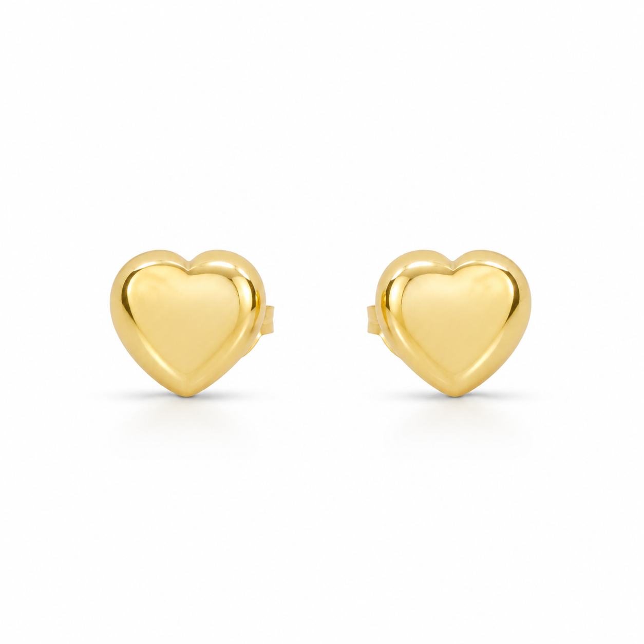 10K Gold Heart Stud Earrings
