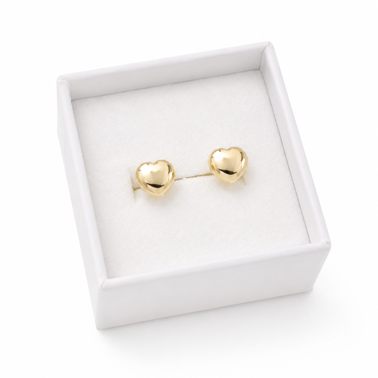 10K Gold Heart Stud Earrings