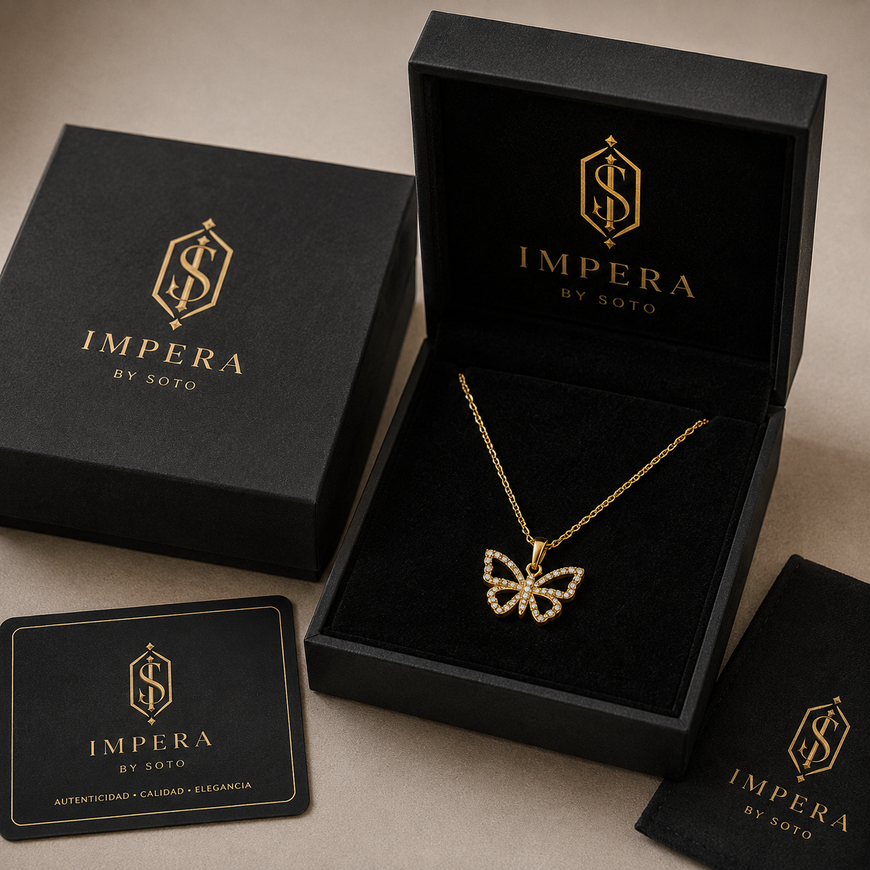 IMPERA Butterfly Necklace – 10K Gold